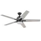 Harbor Breeze Flanagan II 52-in Matte Black with Black/Driftwood Blades Color-changing 