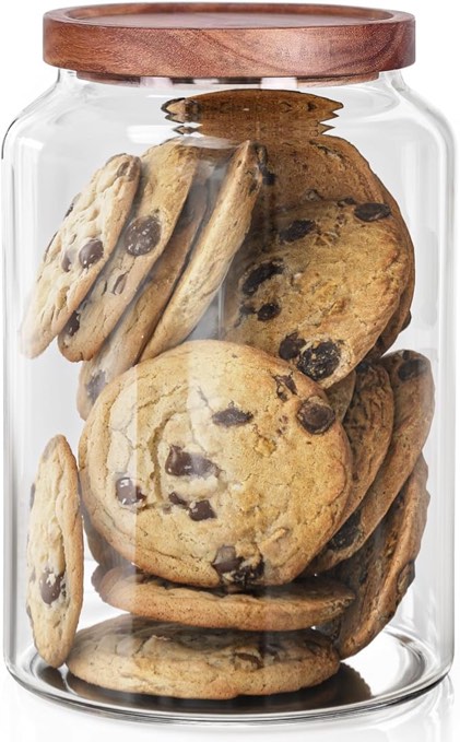 OneDream 1 Gallon Large Glass Jar with Lid, 128oz Cookie Jars With Lids Airtight, Glass Canisters Food Storage Jars, Big Kitchen Canisters for Flour and Dry Food