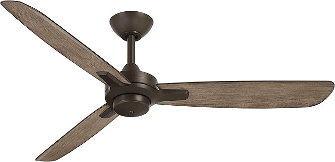 Minka-Aire F727-ORB/SG Rudolph Protruding Mount Farmhouse Style Ceiling Fan, Oil-Rubbed Bronze Finish with Three Seashore Grey Blades