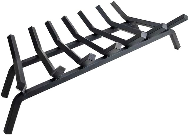 Amagabeli Black Wrought Iron Fireplace Log Grate 30 inch Wide Heavy Duty Solid Steel Indoor Chimney Hearth 3/4" Bar Fire Grates for Outdoor Kindling Tools Pit Wood Stove Firewood Burning Rack Holder