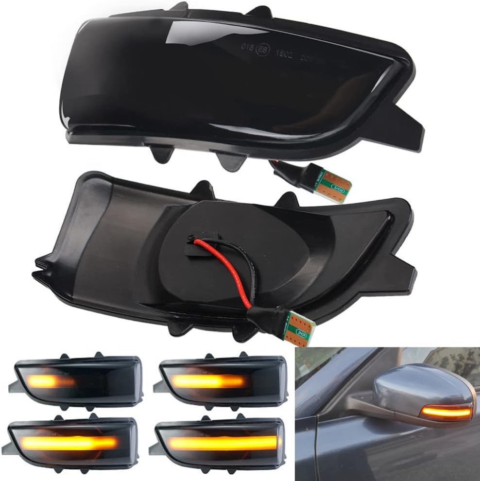 Marcador de espejo lateral LED dinámico secuencial,luz de señal de giro de repuestos para Volvo C30 C70 S40 S60 S80 V40 V50 V70,lampara intermitente indicadora ahumada