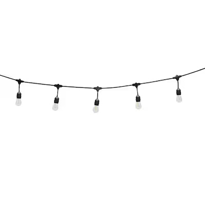 Harbor Breeze 24-ft Plug-in Black Outdoor String Light with 12 White-Light LED Edison Bulbs