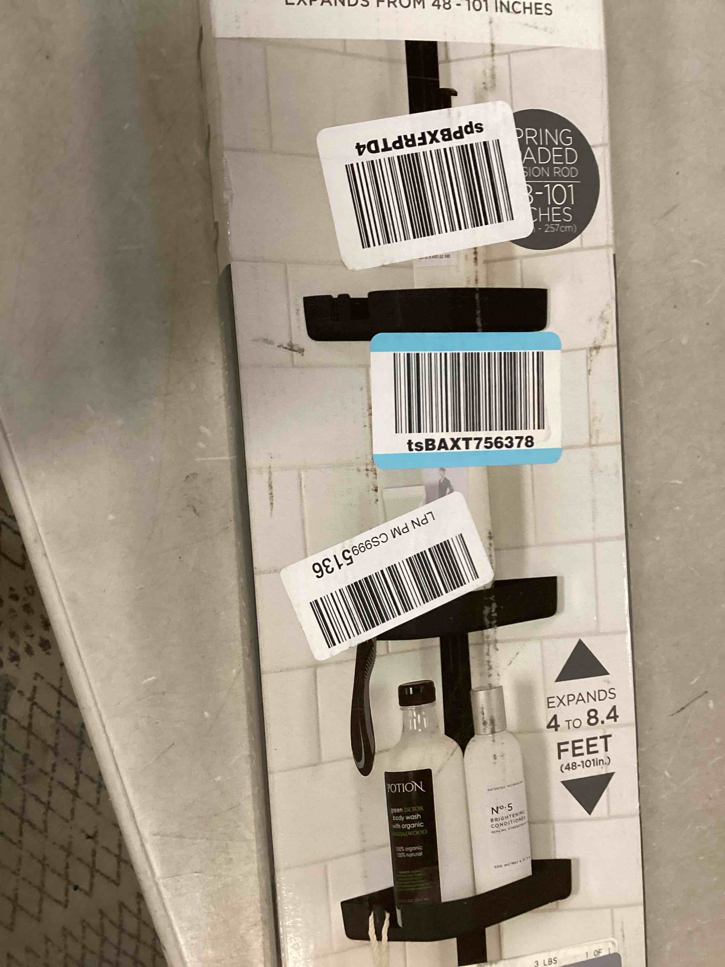 Bath Bliss 4 Tier Tensions Corner Shower Caddy Shelves Adjustable 48