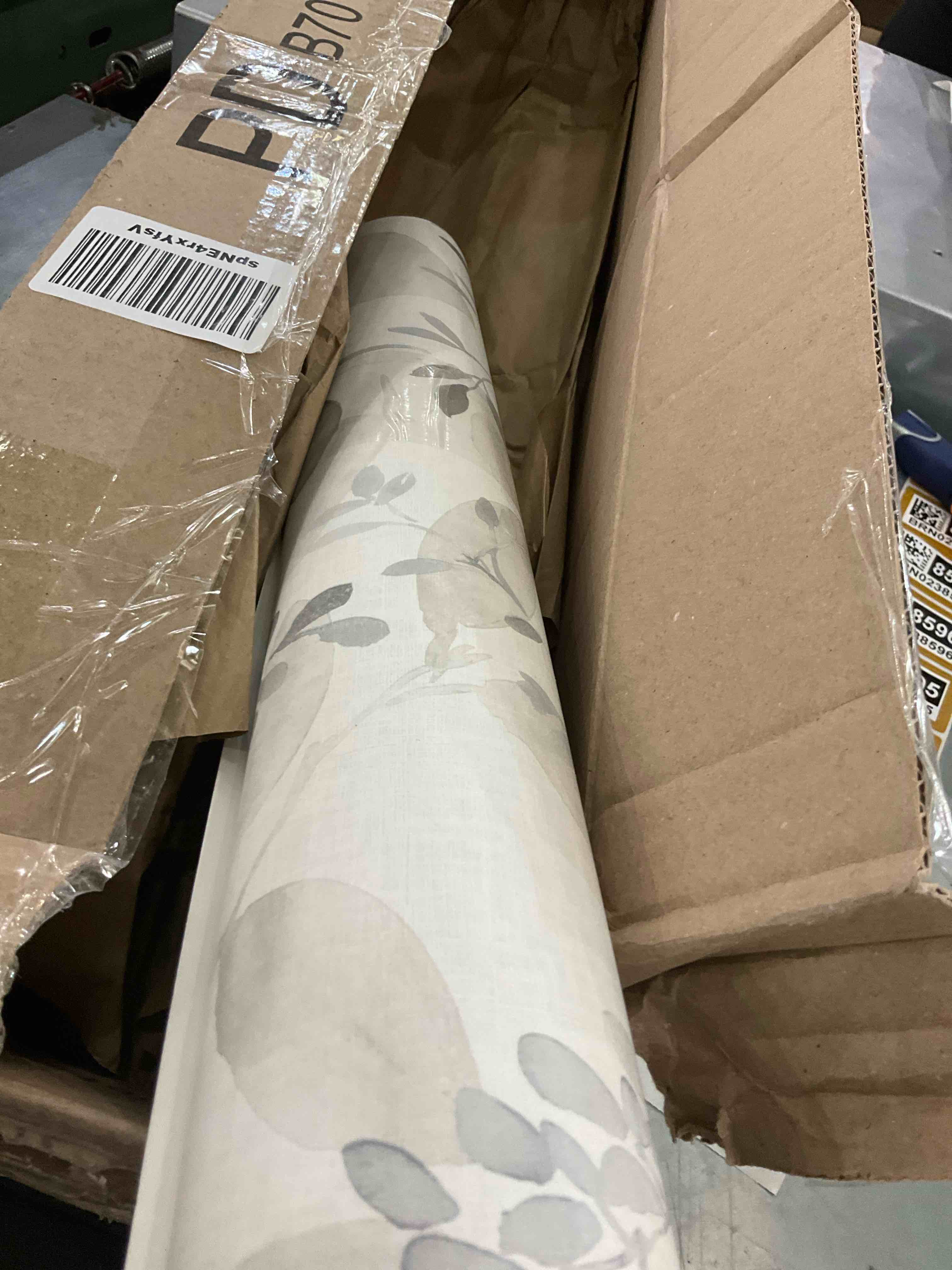 NuWallpaper NUS3144 Breezy Peel & Stick Wallpaper, Grey Gray