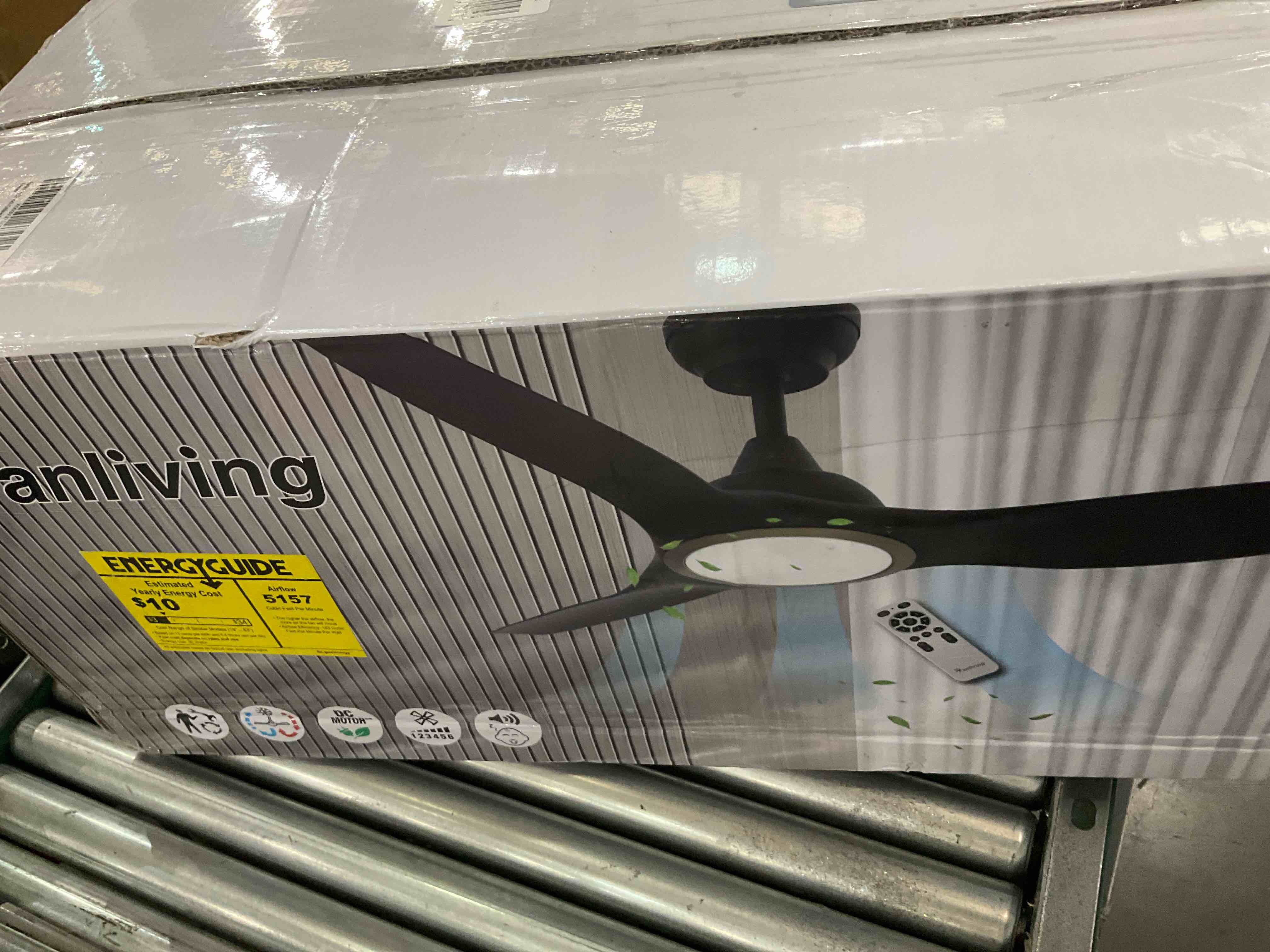 Fanliving 52 Inch Quiet DC Motor Ceiling Fan with Light Remote Control, Indoor 3 Blade Silver Modern Ceiling Fan for Bedroom Living Room Porch Modern Silver 52"