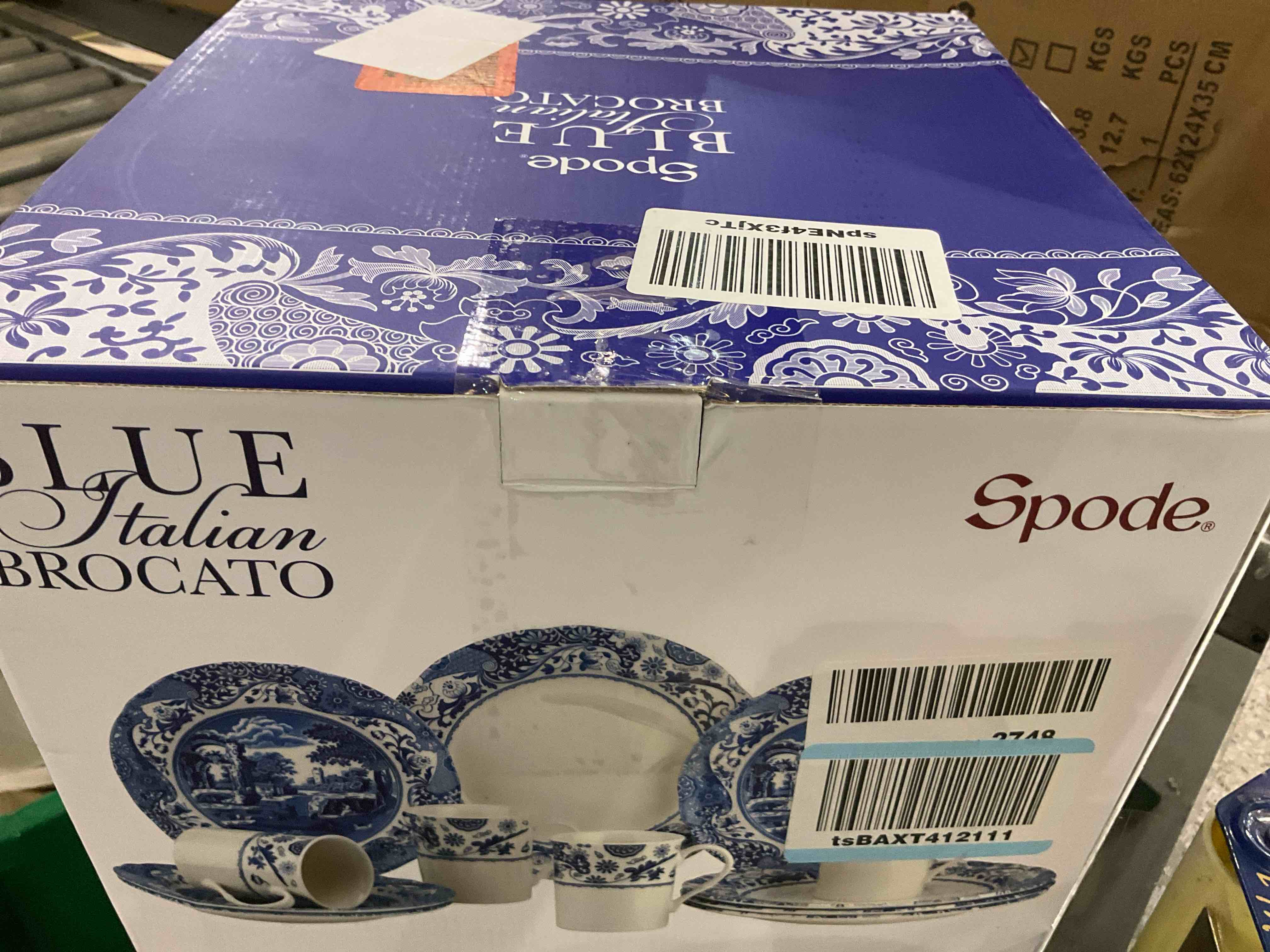 Spode Blue Italian Brocato 12 Piece Dinnerware Set