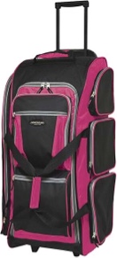 Travelers Club Xpedition 30 Inch Multi-Pocket Upright Rolling Duffel Bag 30" Suitcase Crimson Red