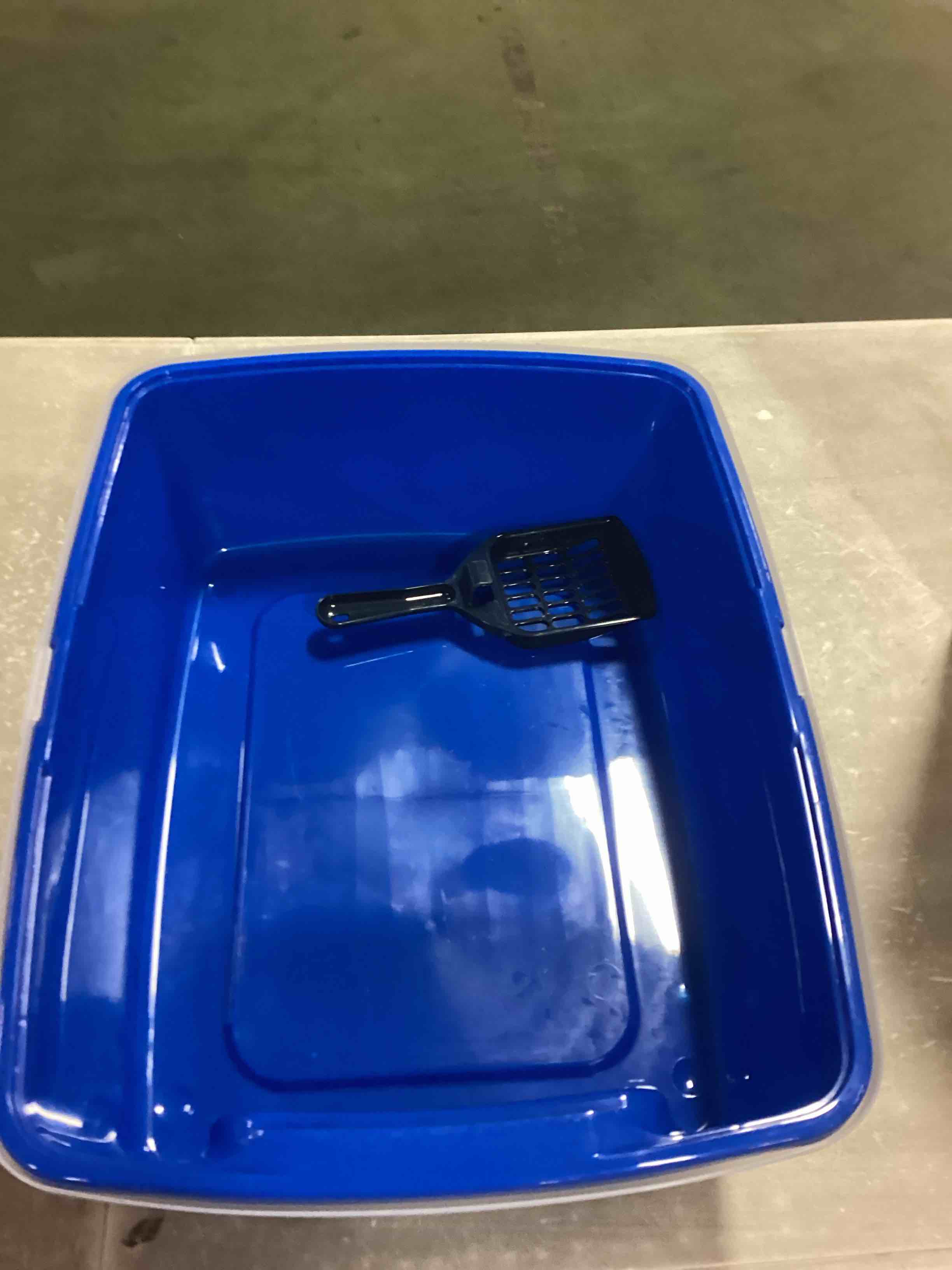 IRIS USA Open Top Cat Litter Tray with Scoop and Scatter Shield, Sturdy