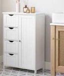 Manhattan Bathroom Floor Storage Cabinet, Bathroom Cabinet Freestanding, with 4 Drawers, Adjustable Shelf