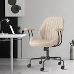 Viola Ergonomic Suede Task Chair with Padded Arms
