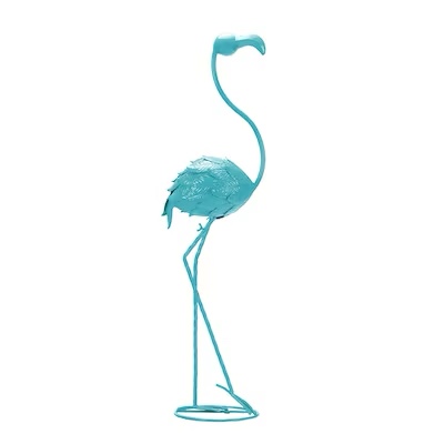 Style Selections 36-in H x 9.5-in W Blue Flamingo Garden Statue