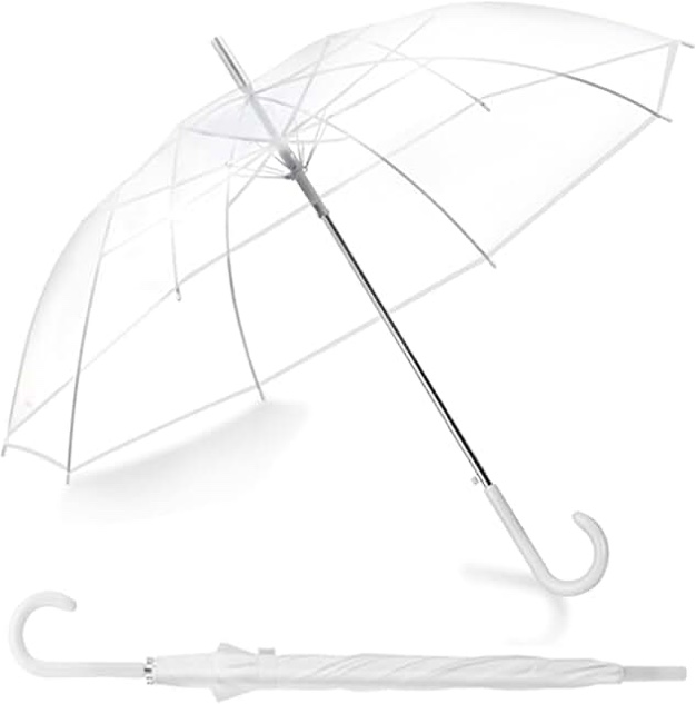 Of 3 Pieces Liberty Imports Large Clear Umbrella, Rain Windproof Transparent Auto Open Stick Umbrella for Photo Prop Weddings Travel Outdoor Events
