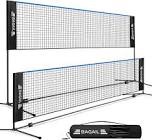 BAGAIL Badminton Net, Foldable Nylon Net 10 ft/14ft/17ft Wide, Hieght Adjustable Stand and Portable Carry Bag, Easy Assemble or Disassemble, Ideal Sports Net for Tennis, Badminton or Kids Volleyball
