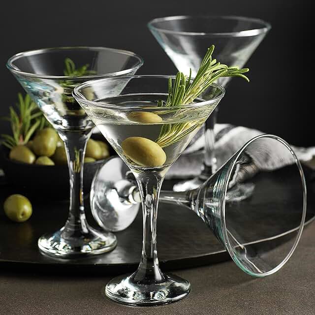 Glaver's Martini Glasses Set of 4 Cocktail Glasses, 6 Ounce Premium