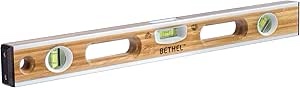BETHEL Bamboo Level, Level & Tool Solid Block Acrylic Vials, Resists Mortar Adhesion, for Masonry Application and General Leveling (Light)