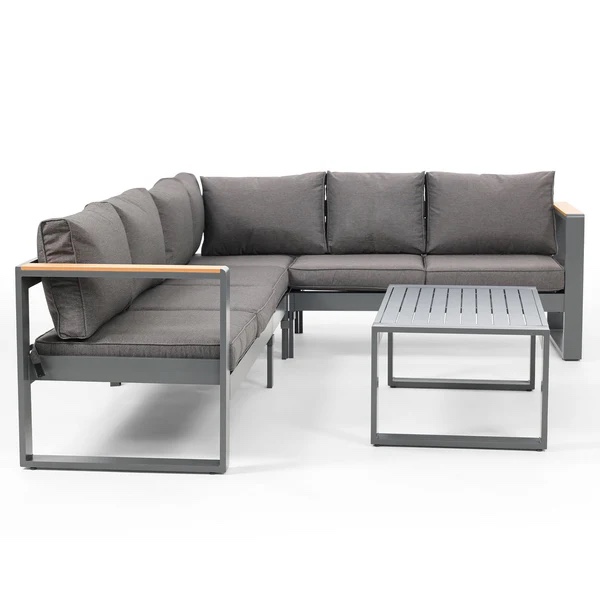 5 Pieces Aluminum Sectional Patio Furniture Set