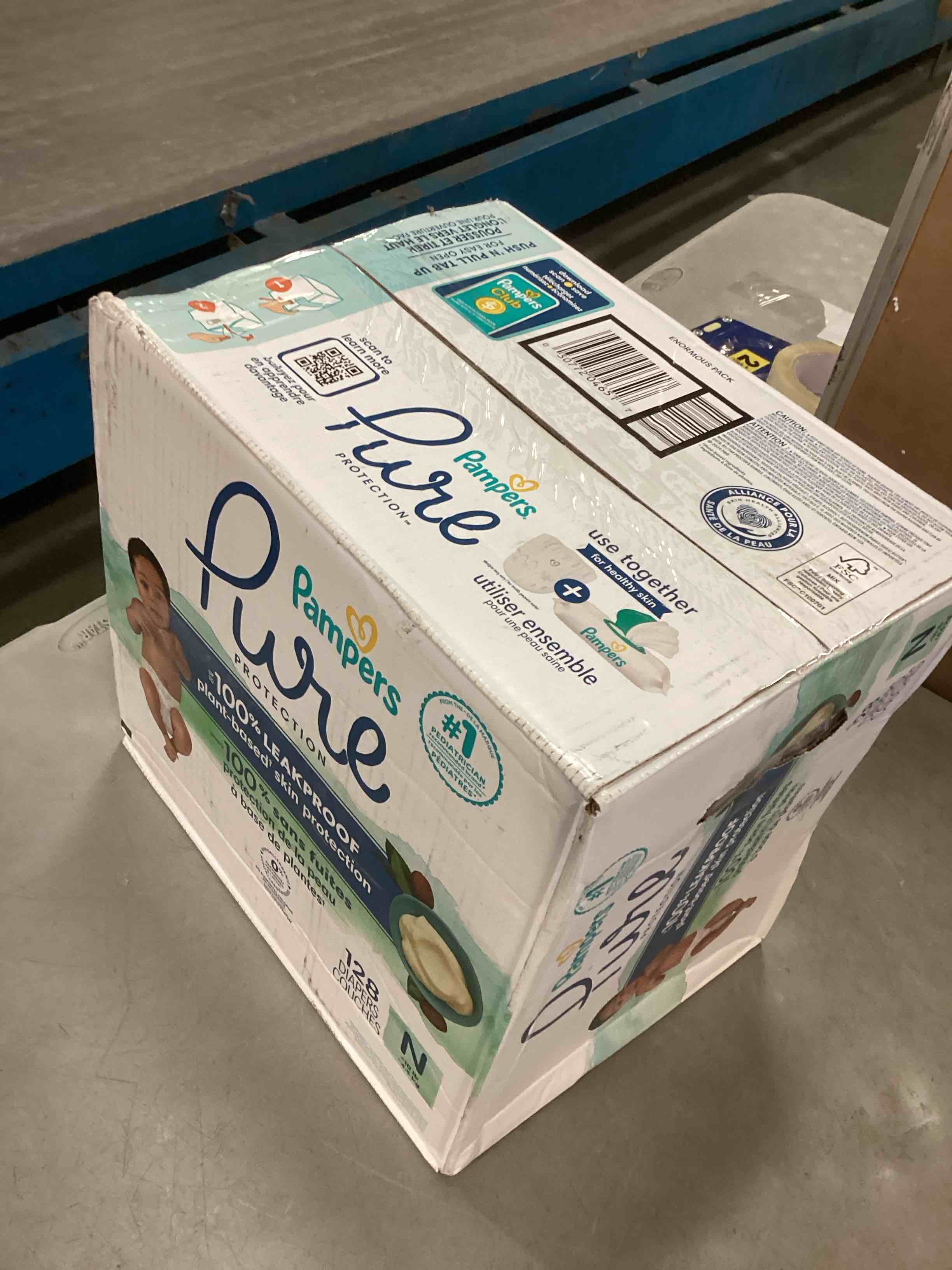 Diapers Size 0, 128 Count Pampers Pure Protection Disposable Baby