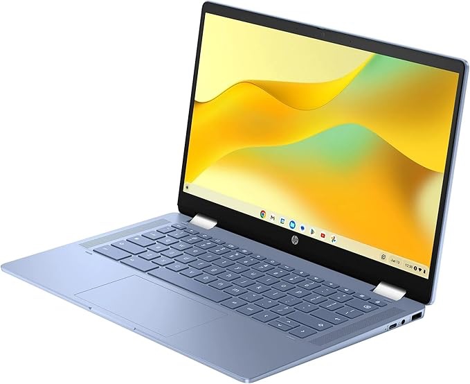 HP Chromebook x360 14 inch FHD IPS Touch 2-in-1 Laptop, Intel Processor N100, 4GB RAM, 64GB eMMC, Chrome OS, Sky Blue, 14b-cd0130wm