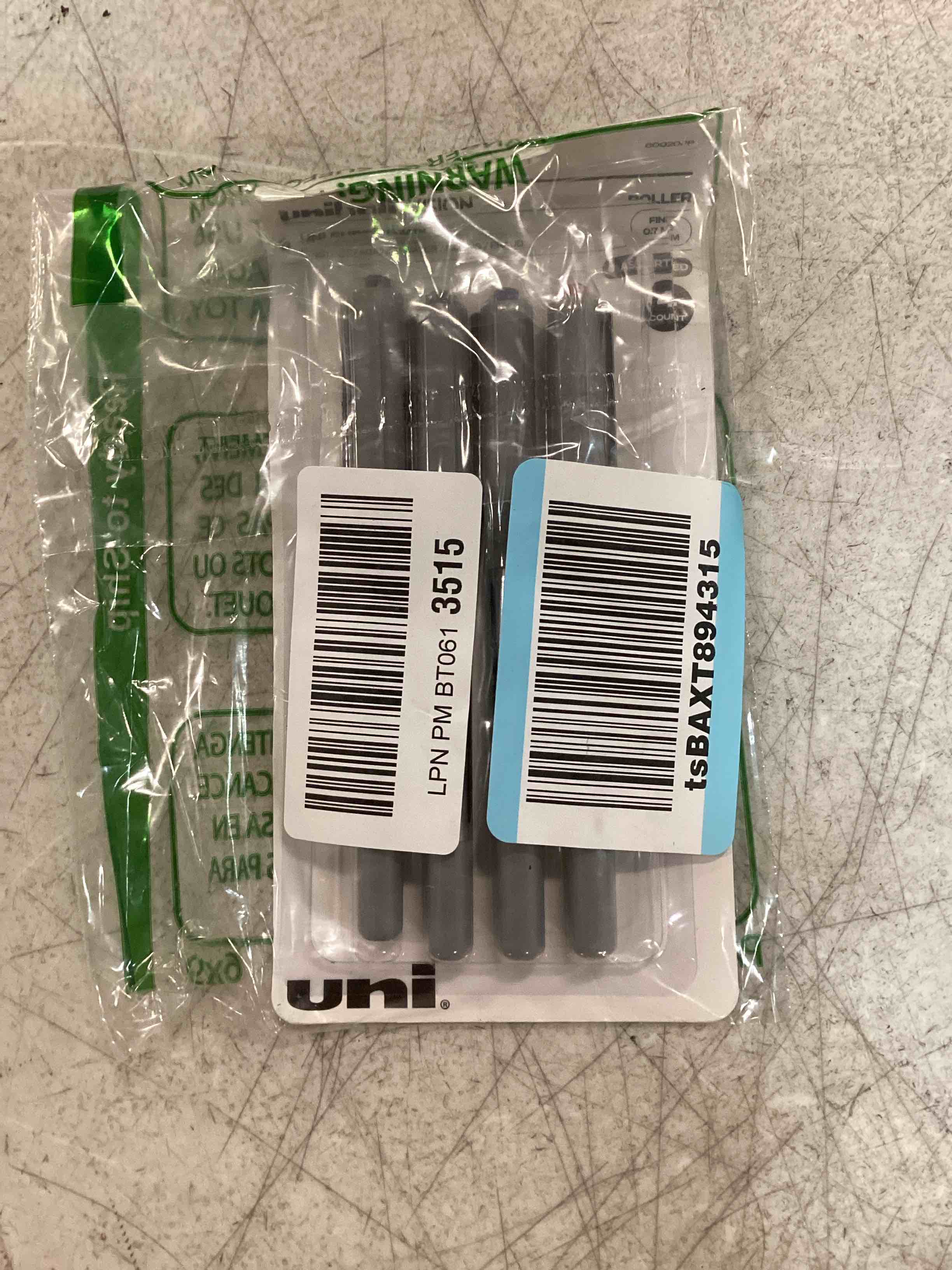 Uniball Vision Rollerball Pens, Business Pens Pack of 4, Fine Point