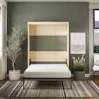 Signature Sleep Queen Wall Bed and Mattress, Full Ivory Oak (incomplete box 1 of 2)