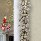 9ft. Snowy Sheffield Spruce Garland with Clear Lights