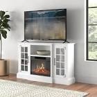 Aingeru TV Stand with Electric Fireplace Fits TVs up to 65-Inches - Media Console with Storage Cabinet, Adjustable Heat, and LED Flames