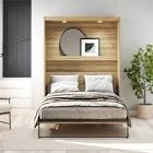 (incomplete box 2 of 2) Signature Sleep Impressions Full Wall Bed With Gallery Shelf & Touch Sensor LED Lighting, Box 2 Of 2, Natural