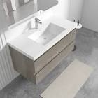 Lasette 42 inch Fully Assembled Single Floating Bathroom Vanity with Solid Surface Sink