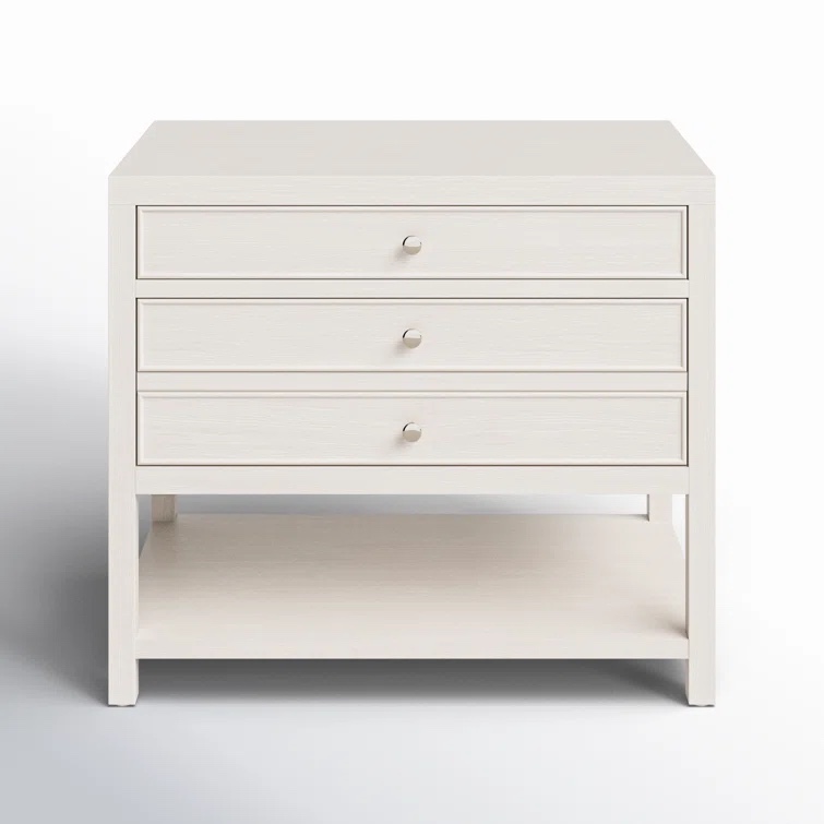 White Sand Rosalie 3 - Drawer Nightstand