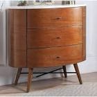 Modern Storage Chest with 3 Drawers and Marble Top,Ball Bearing Glides Bedroom Furniture