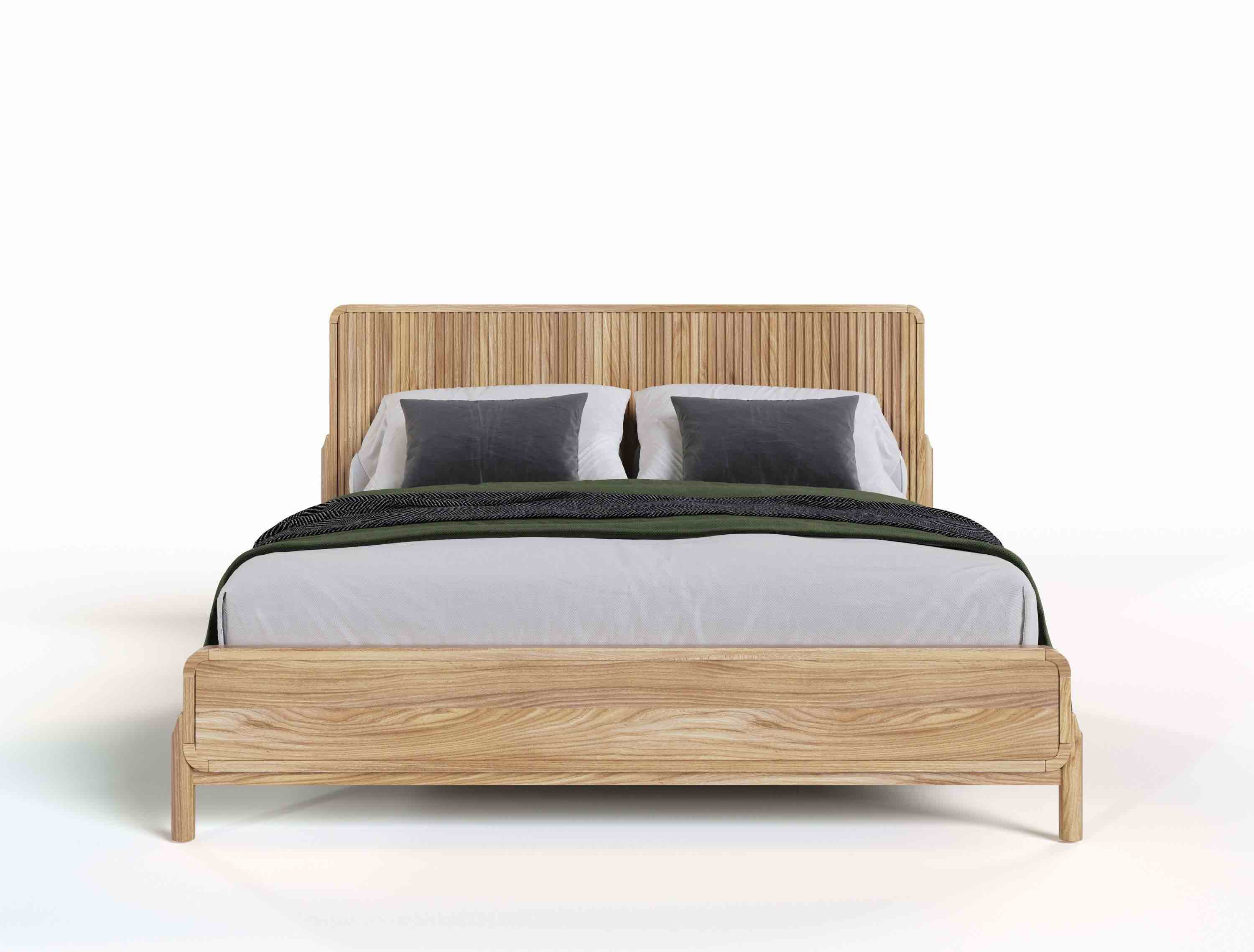 (incomplete box 1 of 3) Modrest Mikala - Modern Natural Oak Bed king