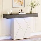 43.3In Farmhouse Pedestal Console Table, Sofa Table For Living Room, Entry Table For Entryway