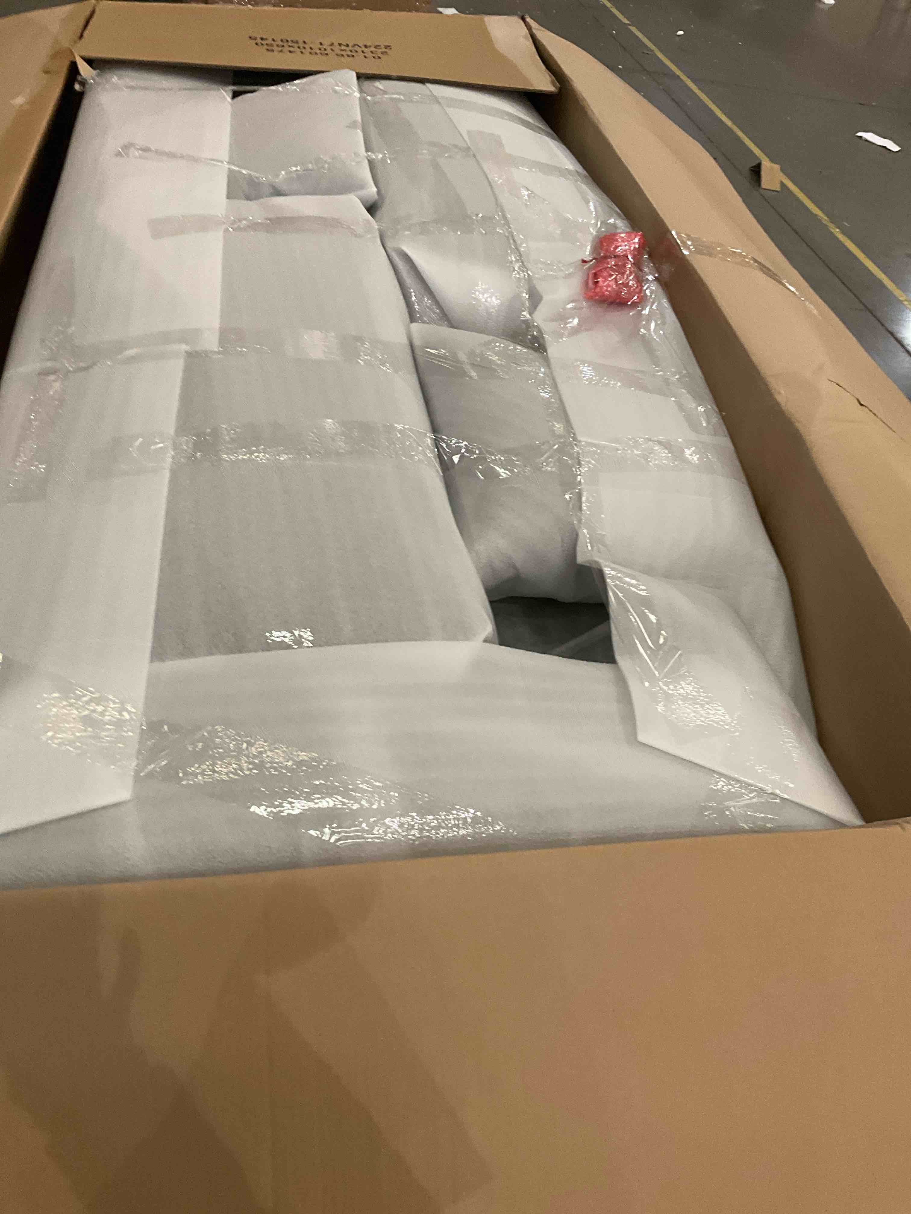 upholstered deep sofa with recessed arms