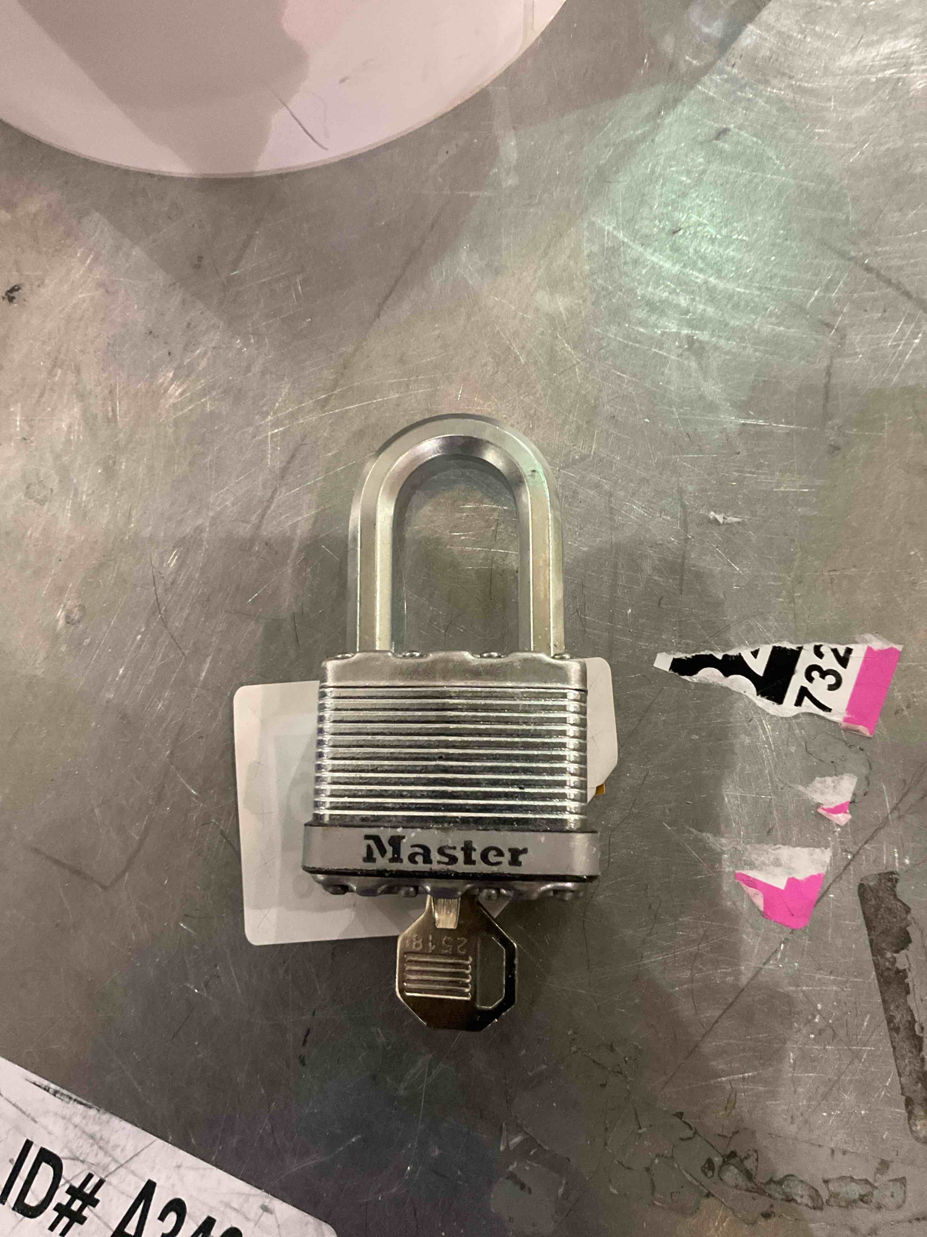 Outdoor lock, Heavy duty padlock with key is best used for outdoor storage and fences, self-storage units & lockers, tools, job boxes and more. Key lock features Dual Armor construction: laminated steel lock body surrounded by stainless steel & zinc outer components and Tough-Cut octagonal boron-carbide shackle is 50% harder than hardened steel. 4-Pin cylinder and dual ball bearing locking for increased pick and pry resistance, Reinforced body bumper for increased scratch resistance. 1-3/4 in. (44 mm) wide lock body, 5/16 in. (8 mm) diameter shackle with 1-1/2 in. (38 mm) length, 13/16 in. (21 mm) width, Extended shackle for application flexibility. Includes two padlocks with two keys, Both keys open all locks.