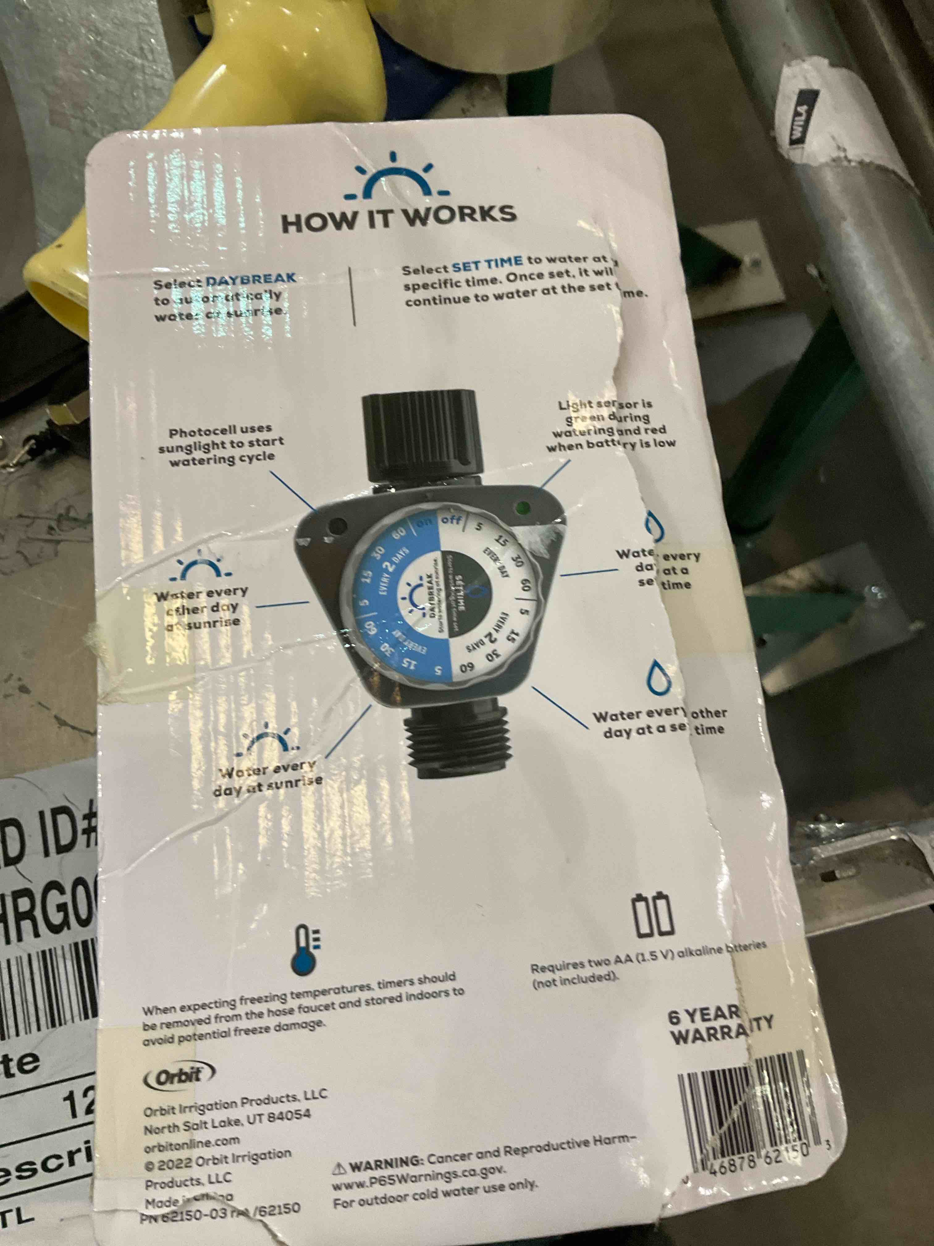 Orbit Daybreak Programmable Hose Watering Timer, Gray