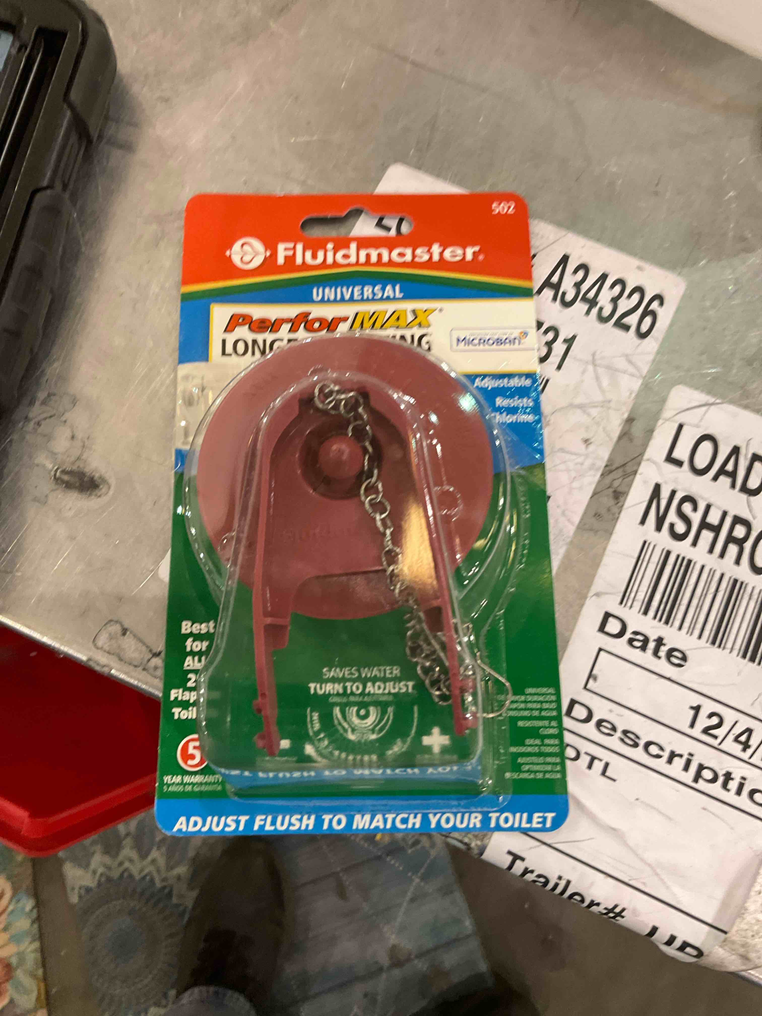 Fluidmaster 502P21 PerforMAX Universal Water-Saving Long Life Toilet Flapper for 2-Inch Flush Valves, Adjustable Solid Frame Design, Easy Install, Red, 1 pack