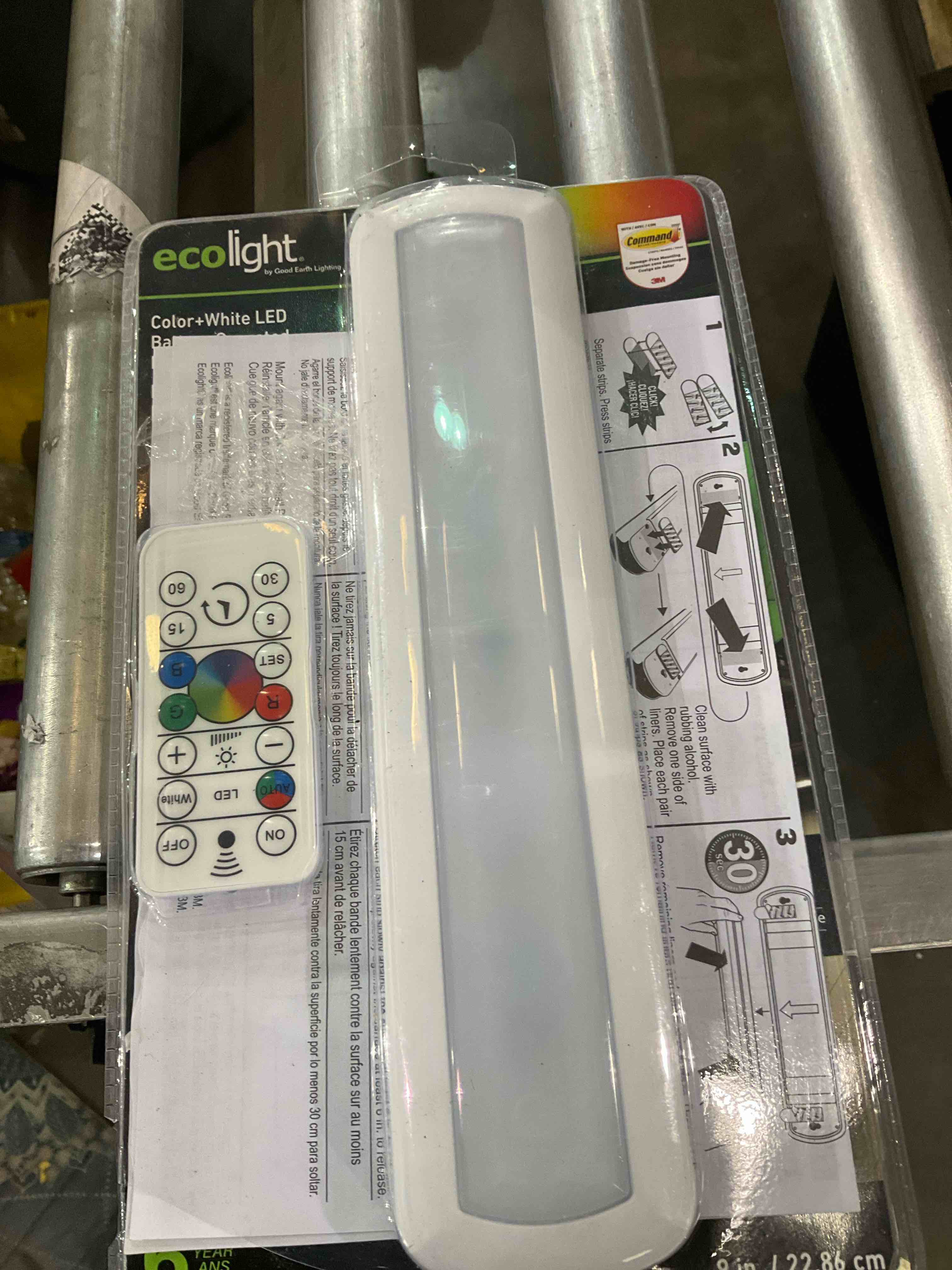 Ecolight LED Battery-Operated Bar Light - White, RGB Color Changing or 4000K White, Tap on/Off, auto Off Timer, dimmable, 80 Lumens Each with IR Remote