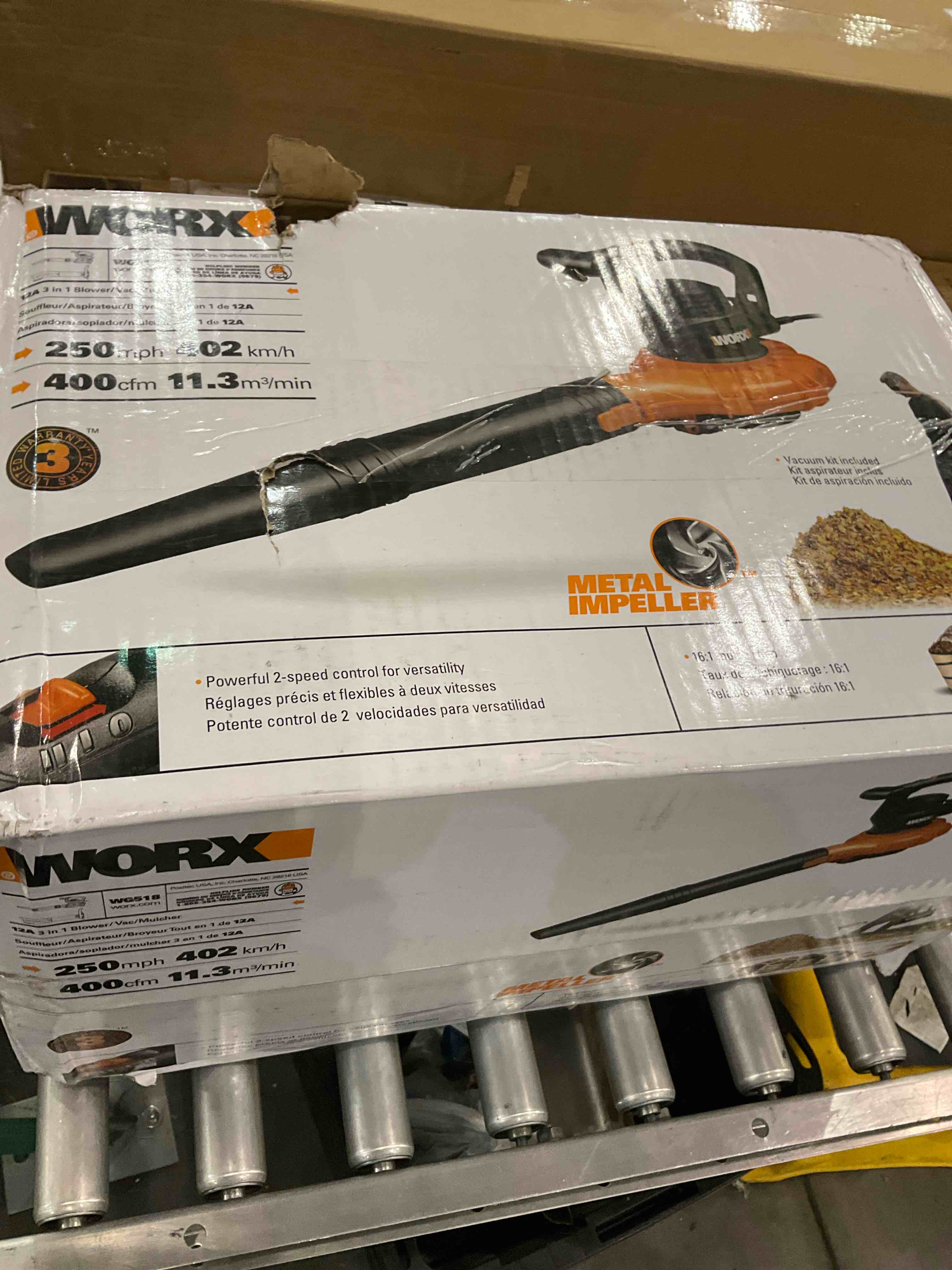 WORX 12 Amp TRIVAC 3-in-1 Electric Leaf Blower/Mulcher/Yard Vacuum - WG512