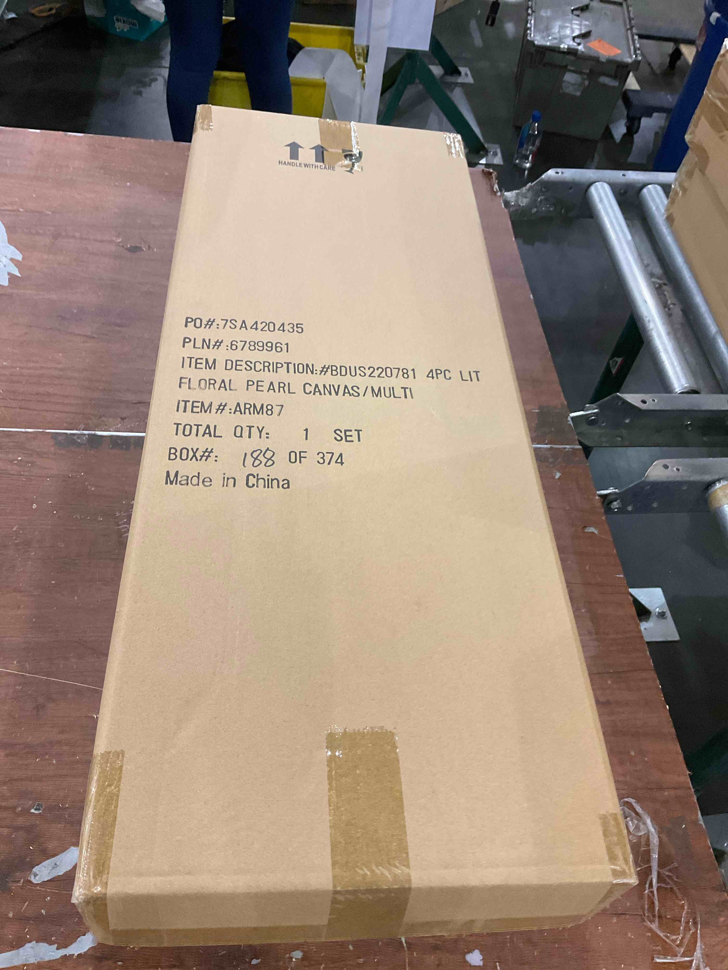 4pc Lit Floral Pearl Canvas /multi