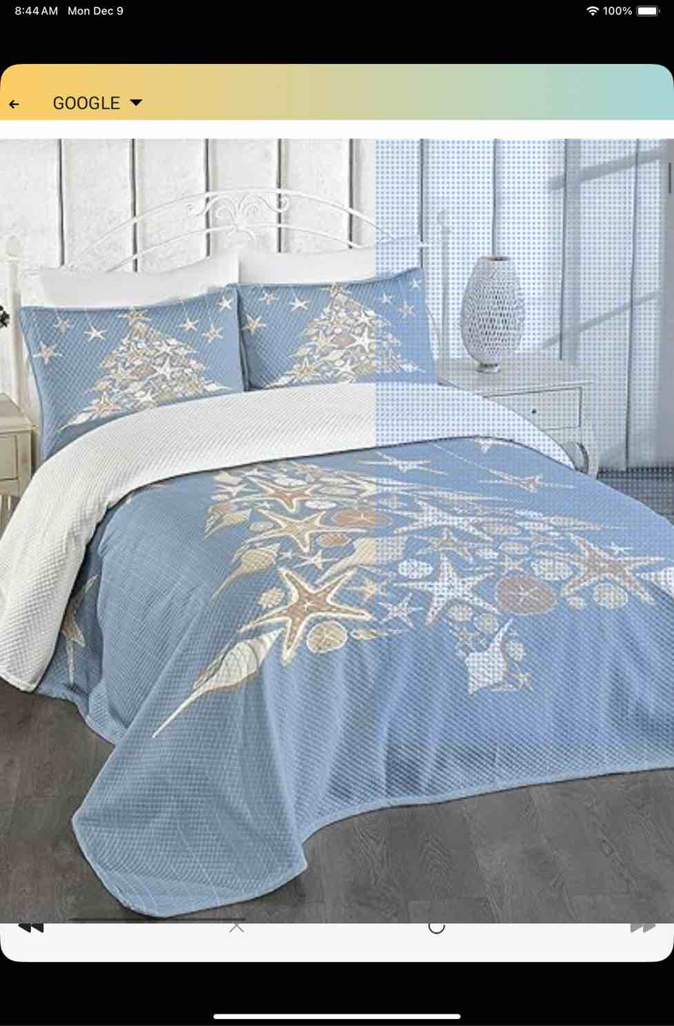 Ambesonne Christmas Bedspread Sea Life Theme