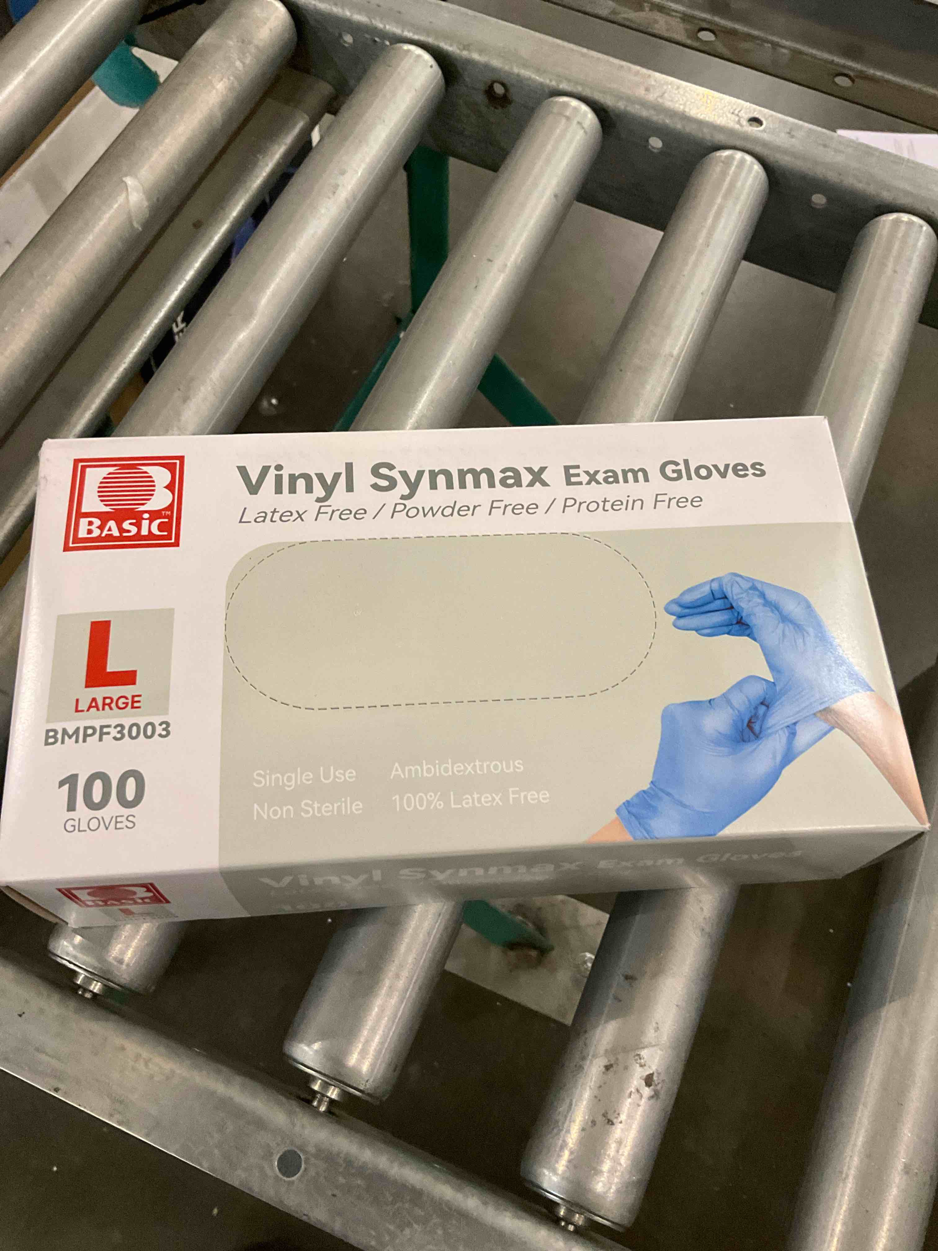 Jointown Basic Medical Synmax Vinyl Exam Gloves - Latex-Free & Powder-Free - X-Large, BMPF-3004 Blue Case of 1000