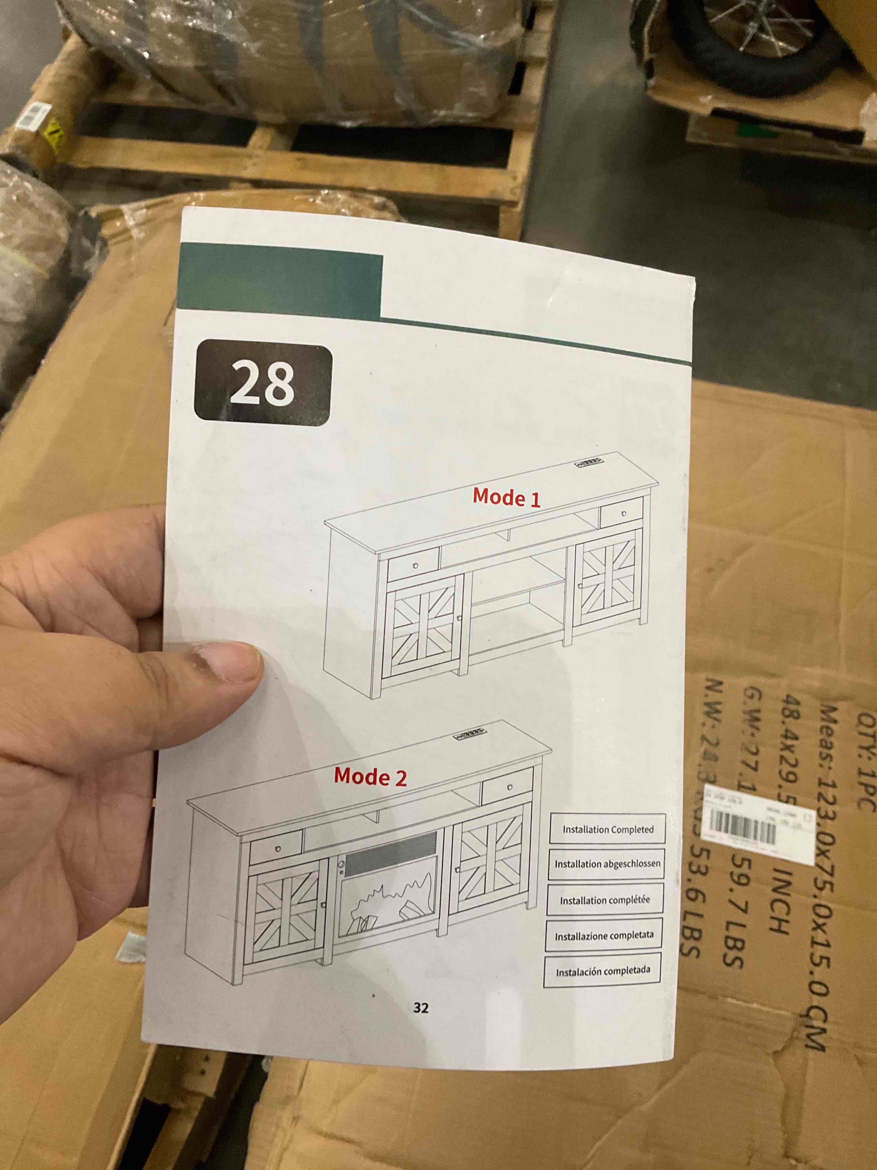 tv stand with fire place