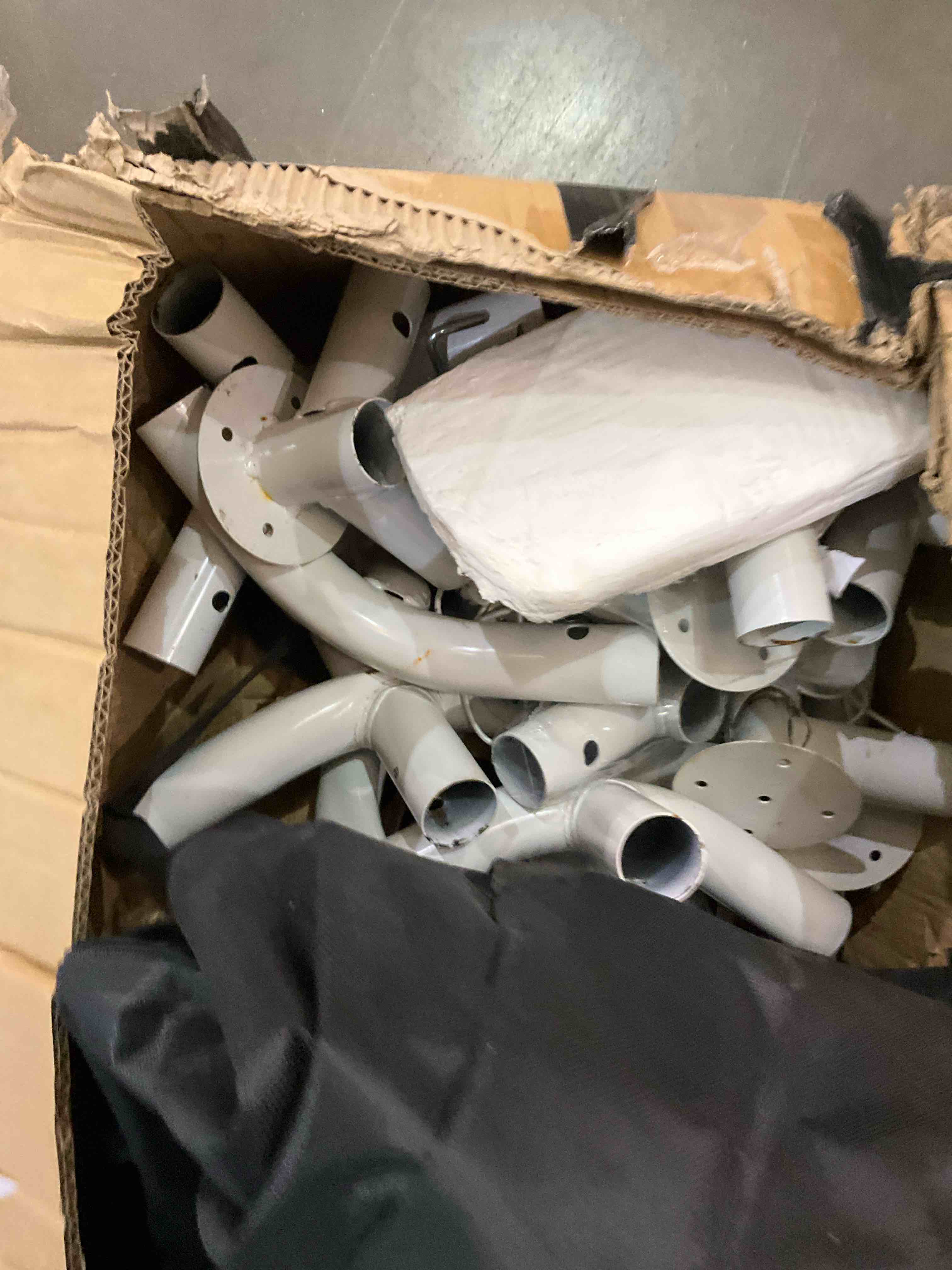 Gazebo parts carton 5 of 5 not full item white aluminum metal frame pieces 