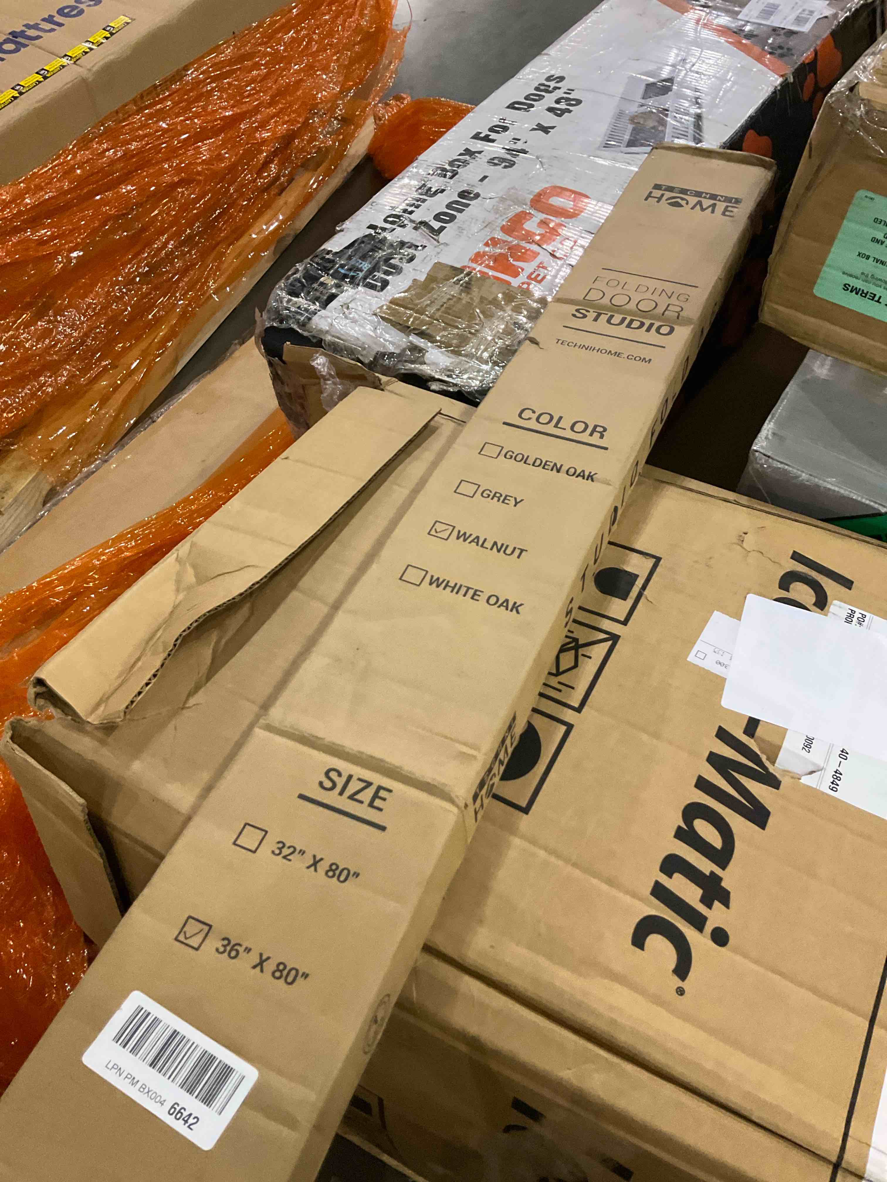 studio folding door, damaged pieces