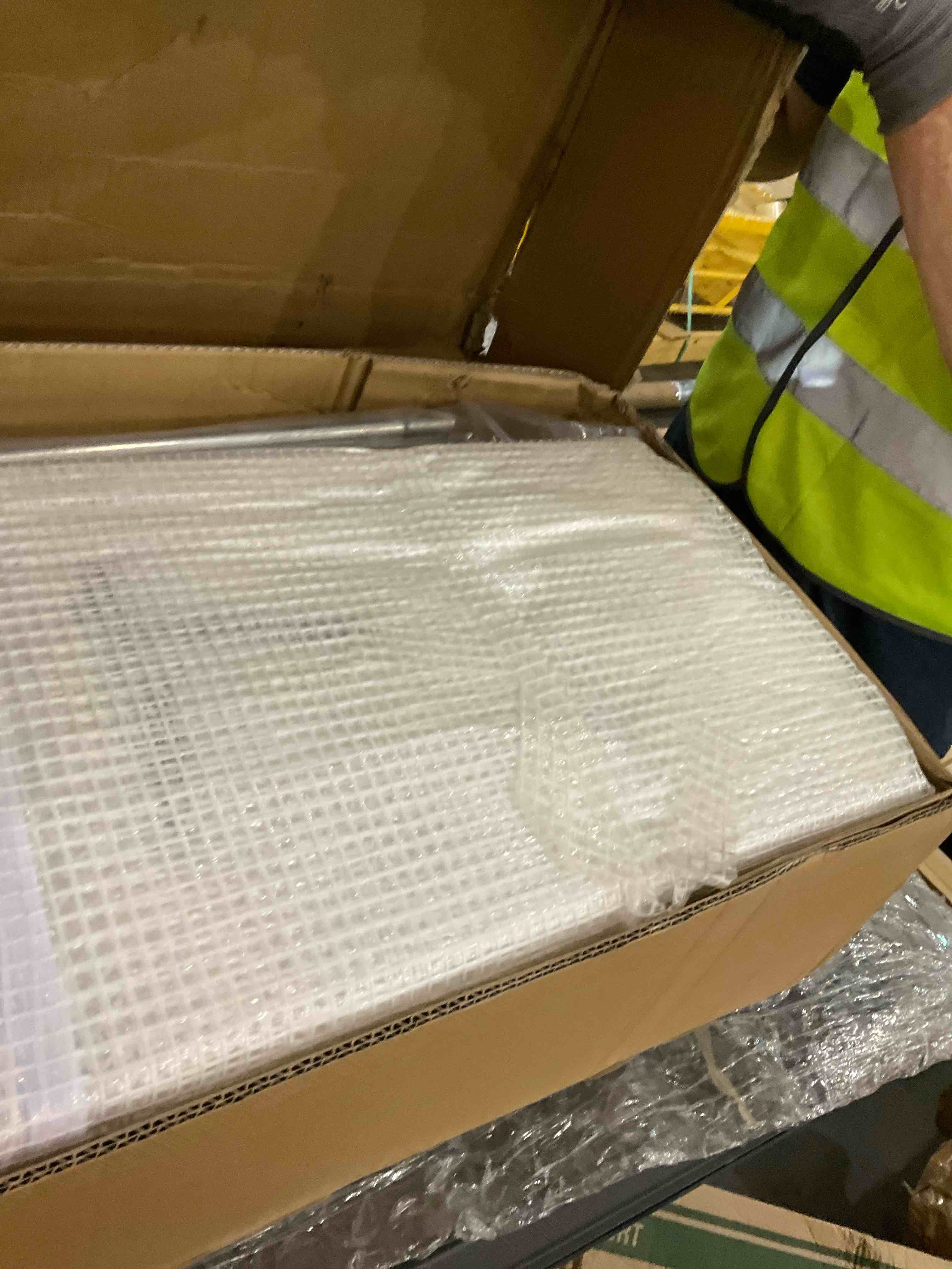 white wire net mesh with metal poles