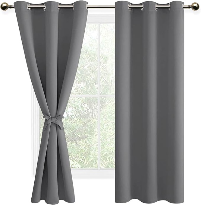 Blackout Grommet Curtain Panel 40 x 63"H, Gray