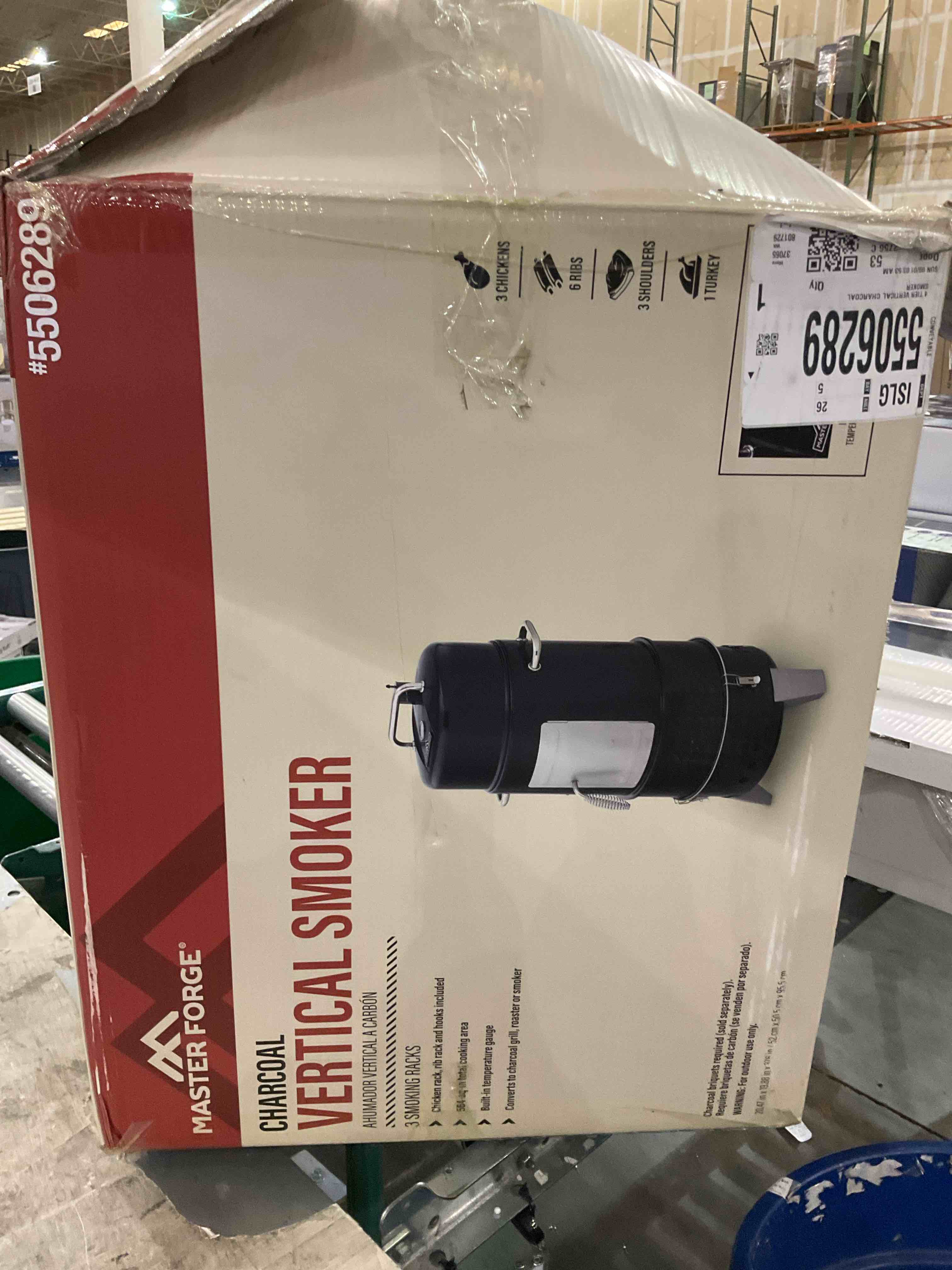 Master Forge 564-Sq in Black Vertical Charcoal Smoker