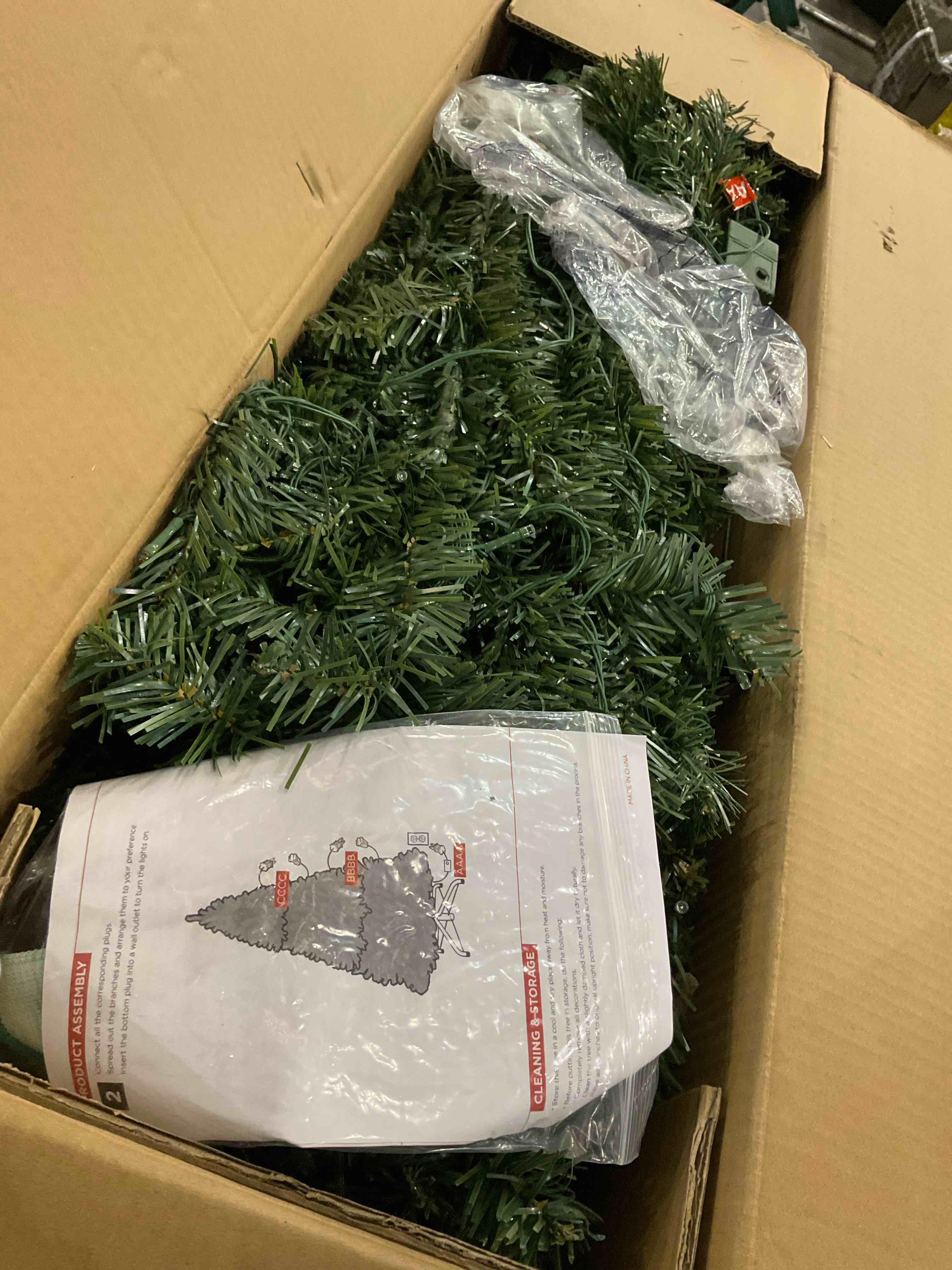 70.87" Green Spruce Christmas Tree with 300 LED Lights