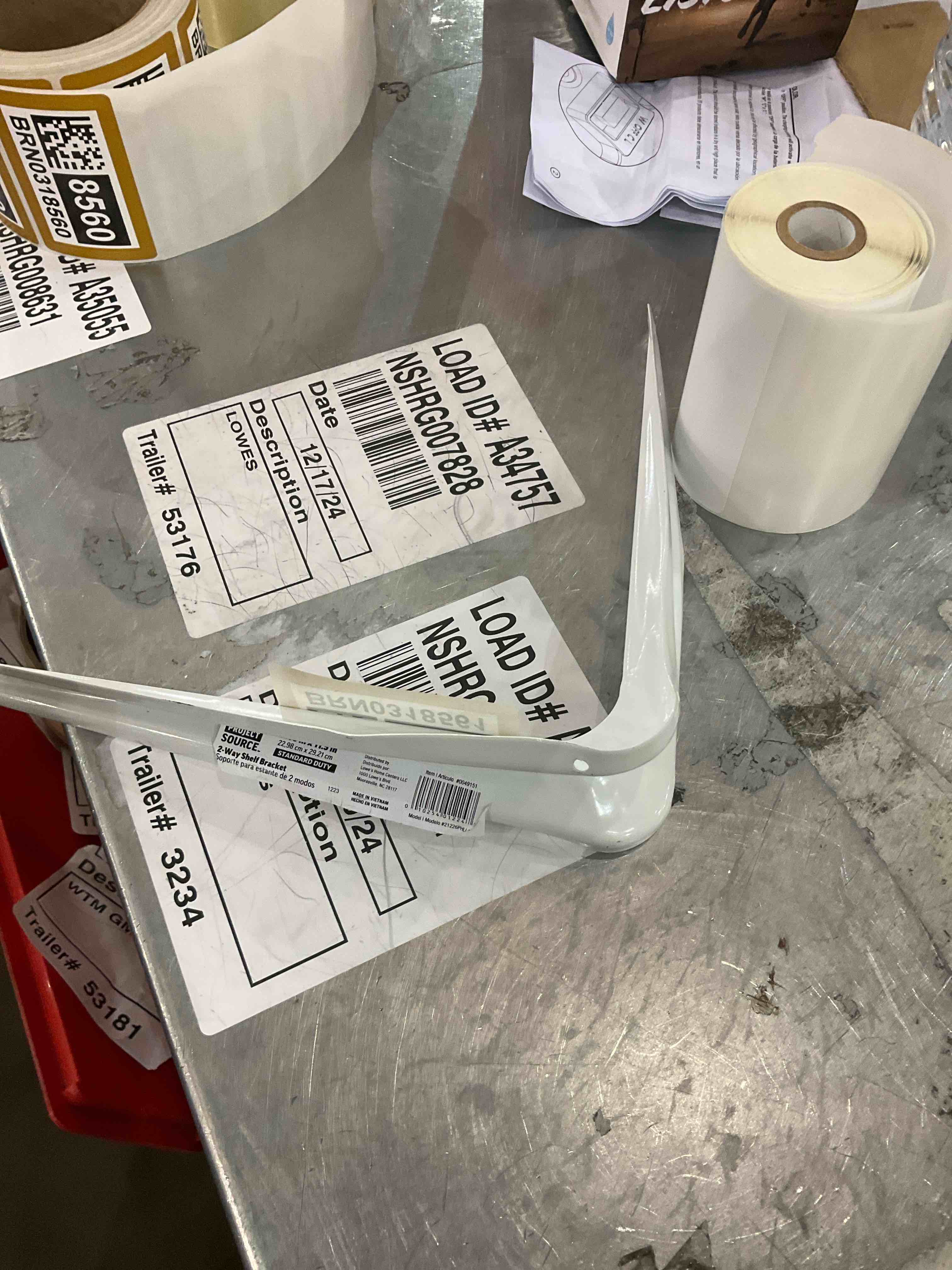 12" White Shelf Bracket