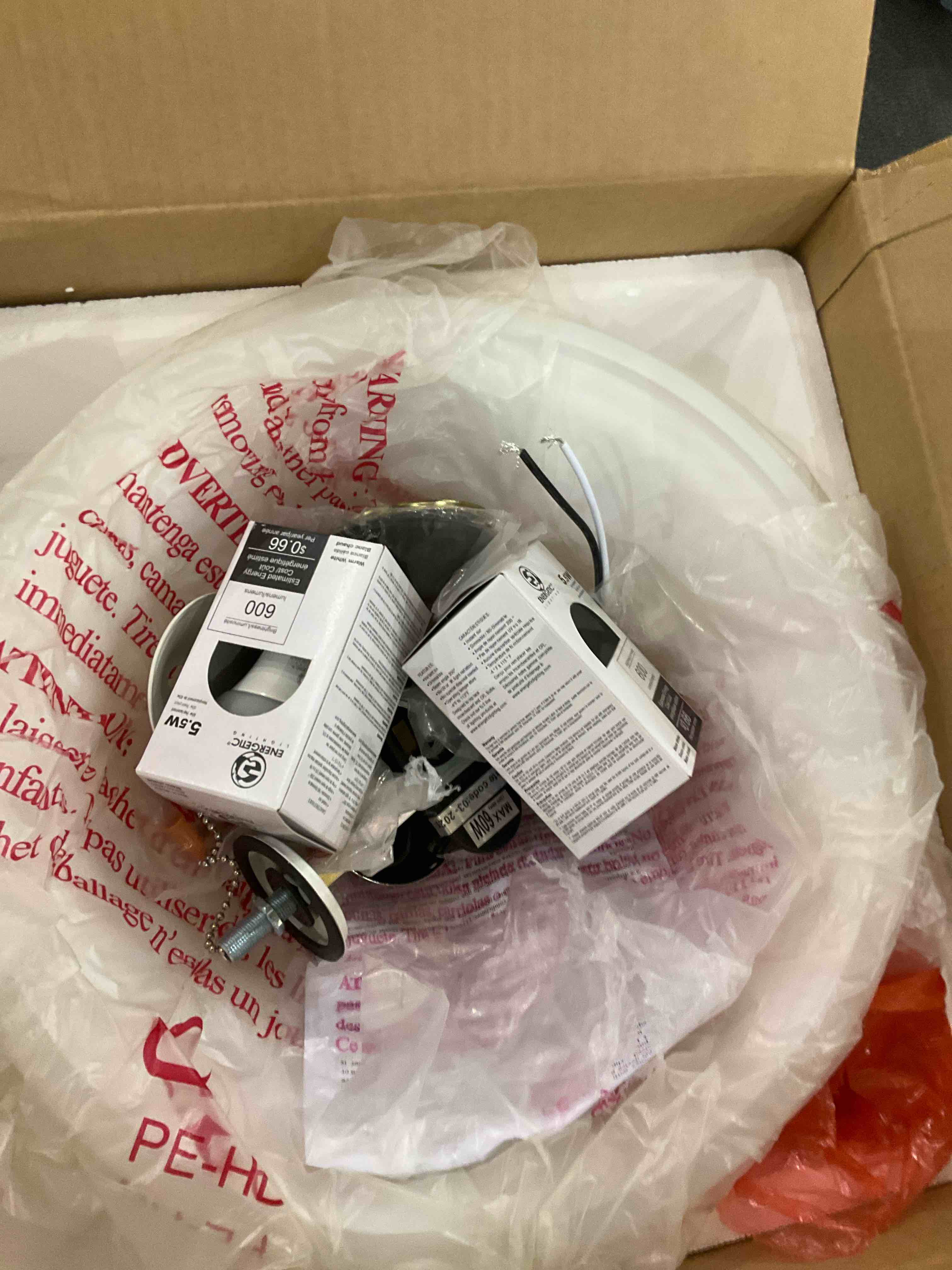 Westinghouse 7785200 Led Schoolhouse Indoor/Outdoor Energy Star Ceiling Fan Light Kit, Three Fitters with White Opal Glass , Red